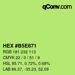 Color code: HEX #B5E871 | qconv.com