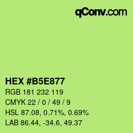 カラーコード: HEX #B5E877 | qconv.com