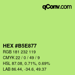 Código de color: HEX #B5E877 | qconv.com