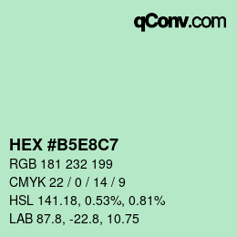 Código de color: HEX #B5E8C7 | qconv.com