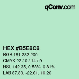 Color code: HEX #B5E8C8 | qconv.com