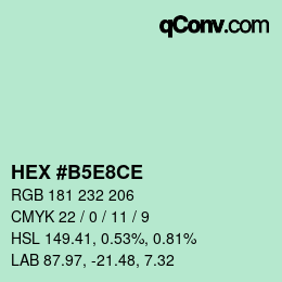 Color code: HEX #B5E8CE | qconv.com