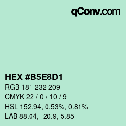 Color code: HEX #B5E8D1 | qconv.com