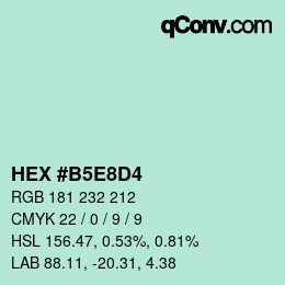 Color code: HEX #B5E8D4 | qconv.com