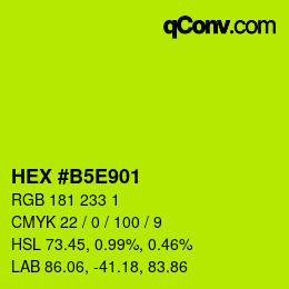 Color code: HEX #B5E901 | qconv.com