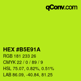 Color code: HEX #B5E91A | qconv.com