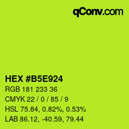 Color code: HEX #B5E924 | qconv.com