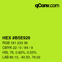 颜色代码: HEX #B5E926 | qconv.com