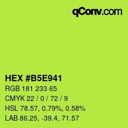 Color code: HEX #B5E941 | qconv.com