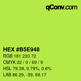 Color code: HEX #B5E948 | qconv.com