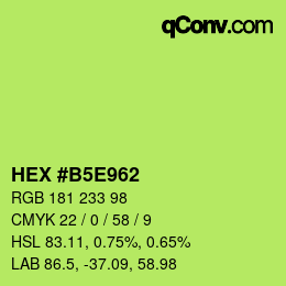 Color code: HEX #B5E962 | qconv.com