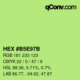 Farbcode: HEX #B5E97B | qconv.com