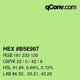 颜色代码: HEX #B5E987 | qconv.com