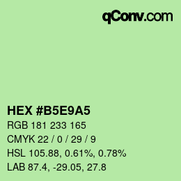 Color code: HEX #B5E9A5 | qconv.com