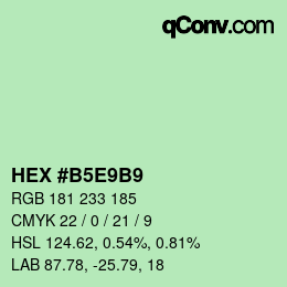 Color code: HEX #B5E9B9 | qconv.com