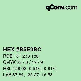 Color code: HEX #B5E9BC | qconv.com