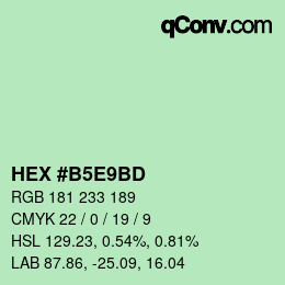 カラーコード: HEX #B5E9BD | qconv.com