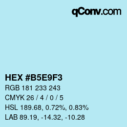Color code: HEX #B5E9F3 | qconv.com