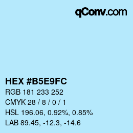 Color code: HEX #B5E9FC | qconv.com