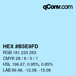 Color code: HEX #B5E9FD | qconv.com