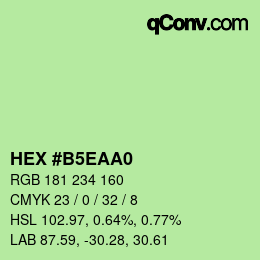 カラーコード: HEX #B5EAA0 | qconv.com