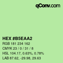 Color code: HEX #B5EAA2 | qconv.com
