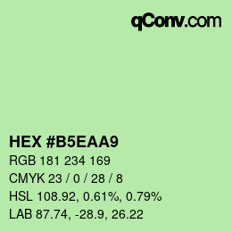 カラーコード: HEX #B5EAA9 | qconv.com