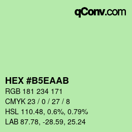 カラーコード: HEX #B5EAAB | qconv.com