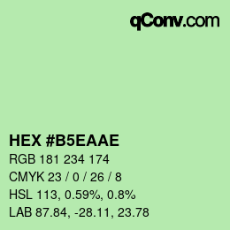 カラーコード: HEX #B5EAAE | qconv.com