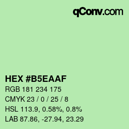 Color code: HEX #B5EAAF | qconv.com