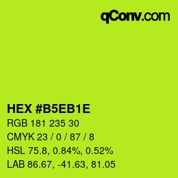 Código de color: HEX #B5EB1E | qconv.com