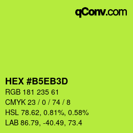カラーコード: HEX #B5EB3D | qconv.com