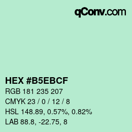 Color code: HEX #B5EBCF | qconv.com