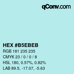 Color code: HEX #B5EBEB | qconv.com