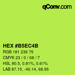 Farbcode: HEX #B5EC4B | qconv.com