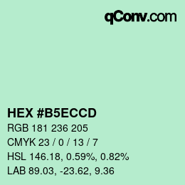 Color code: HEX #B5ECCD | qconv.com