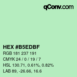 Color code: HEX #B5EDBF | qconv.com