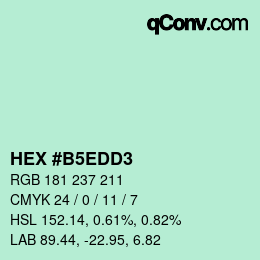 カラーコード: HEX #B5EDD3 | qconv.com