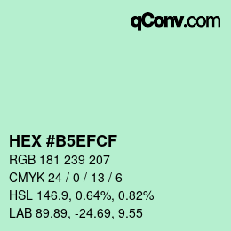カラーコード: HEX #B5EFCF | qconv.com