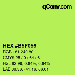 Color code: HEX #B5F056 | qconv.com