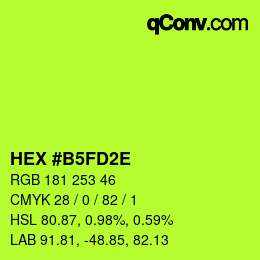 Color code: HEX #B5FD2E | qconv.com