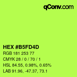 Color code: HEX #B5FD4D | qconv.com