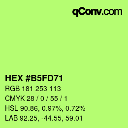 カラーコード: HEX #B5FD71 | qconv.com