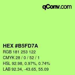 カラーコード: HEX #B5FD7A | qconv.com
