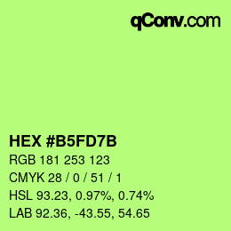 Color code: HEX #B5FD7B | qconv.com