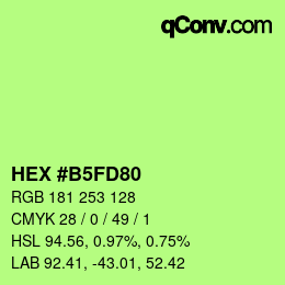 カラーコード: HEX #B5FD80 | qconv.com