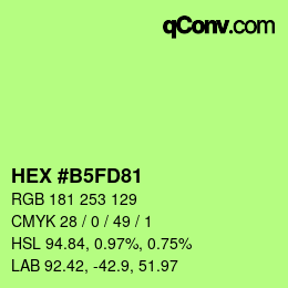カラーコード: HEX #B5FD81 | qconv.com
