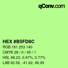 Código de color: HEX #B5FD8C | qconv.com