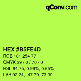 カラーコード: HEX #B5FE4D | qconv.com