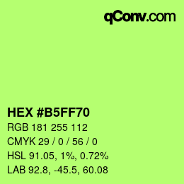 Color code: HEX #B5FF70 | qconv.com